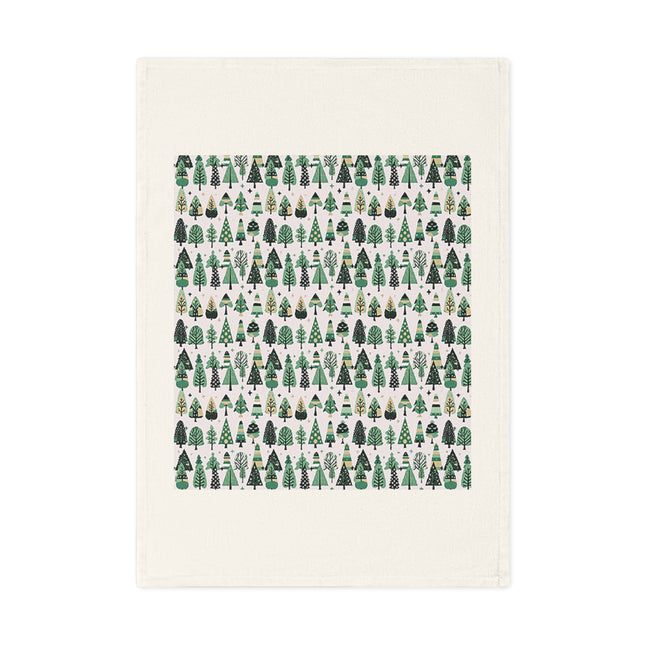 Mini Vintage Green Trees 19.6" x 27.5" Cotton Tea Towel