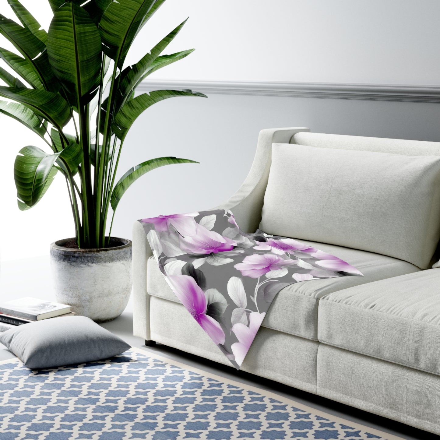 Purple Blossom Floral Bunch Baby Swaddle 30″×40″ Blanket