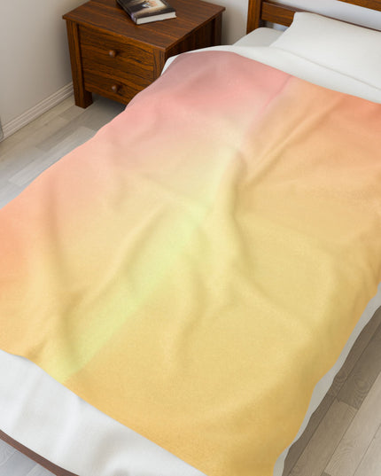 Hot Peach Fade Velveteen Plush Blanket, 50" x 60"