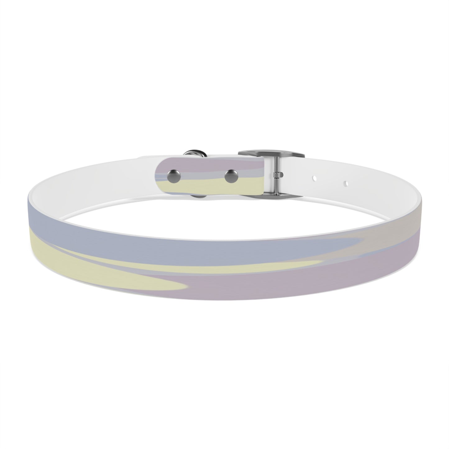 Pastel Soft Blue and Soft White Patches Extra Large Dog Collar