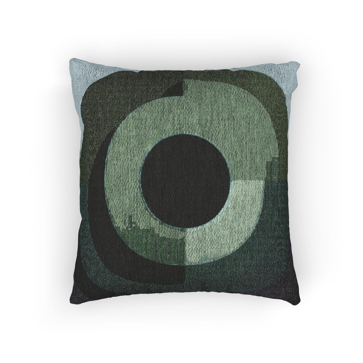 Green Eyepiece Woven Pillow, 17" x 18"