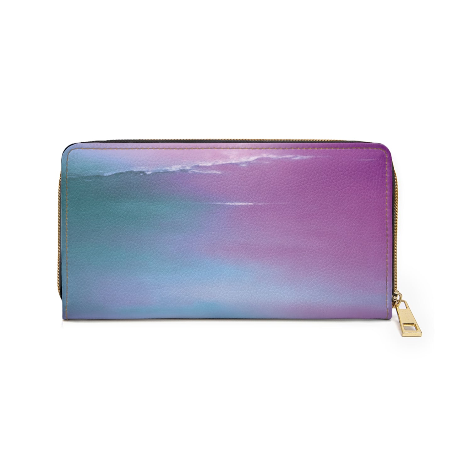 Dark Blue Green Sea Purple Fog Elegant Abstract Zipper Wallet - Stylish & Functional Accessory for Everyday Use