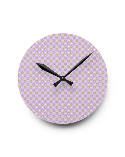Magenta Star-crossed Bodies Acrylic Round Wall Clock, 8" x 8"