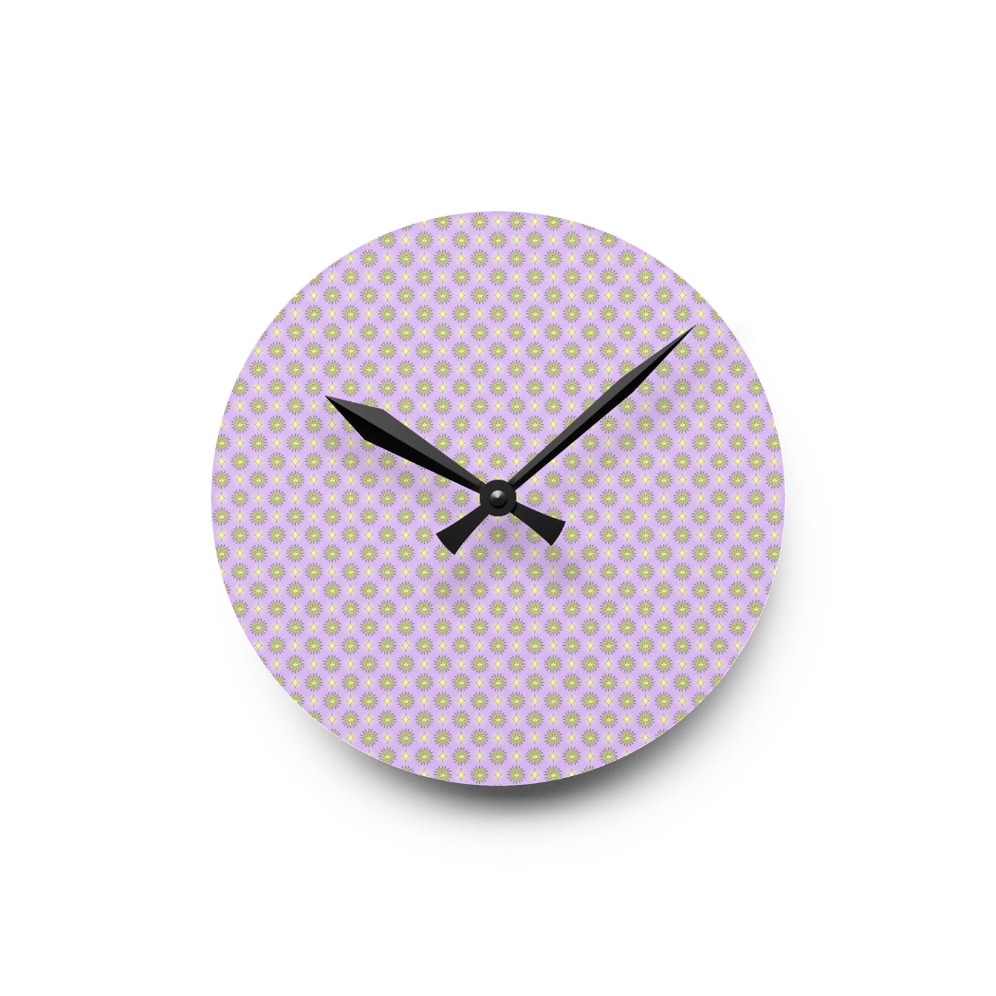 Magenta Star-crossed Bodies Acrylic Round Wall Clock, 8" x 8"
