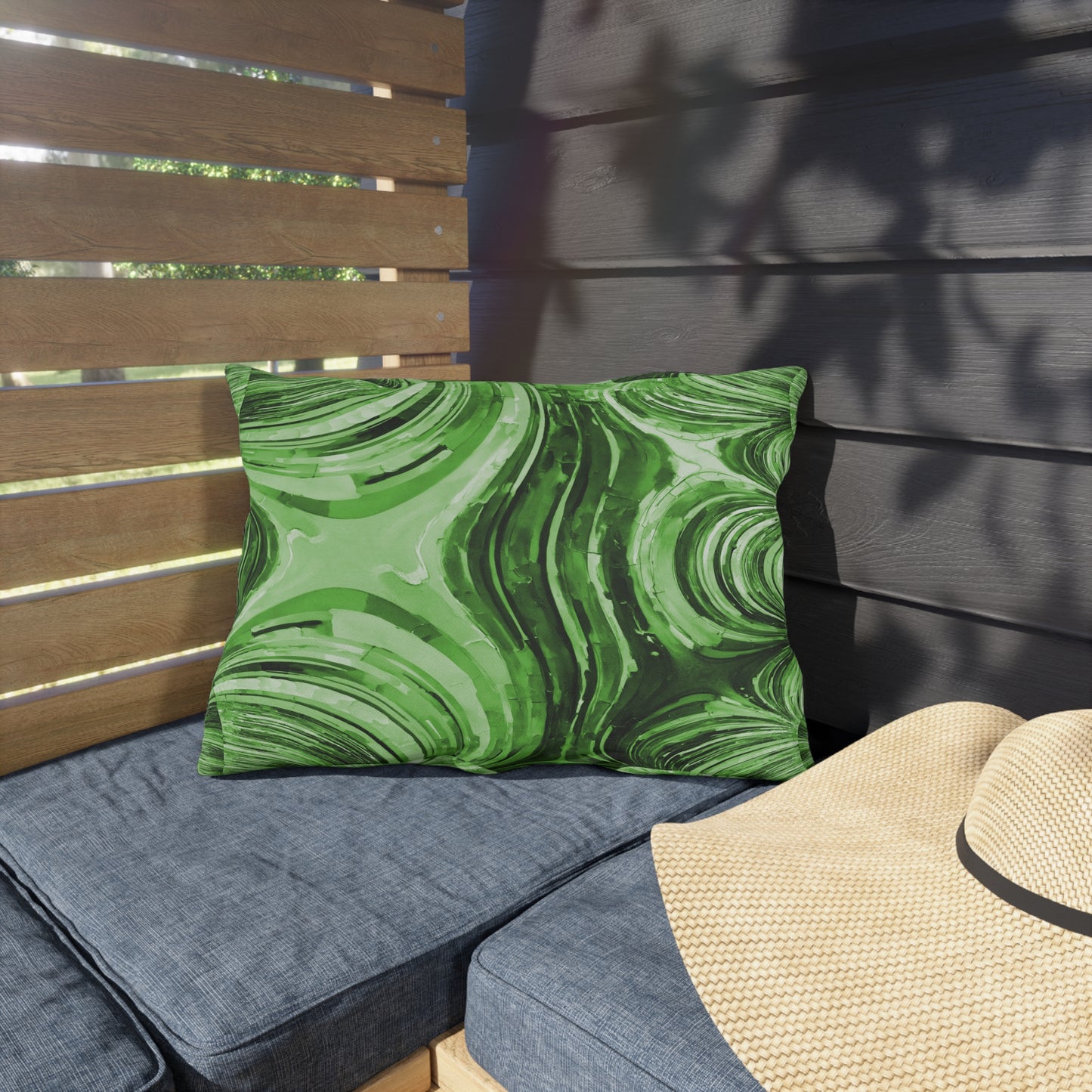 Uzi Spiral Mint Pastel 20" x 14" Outdoor Pillow