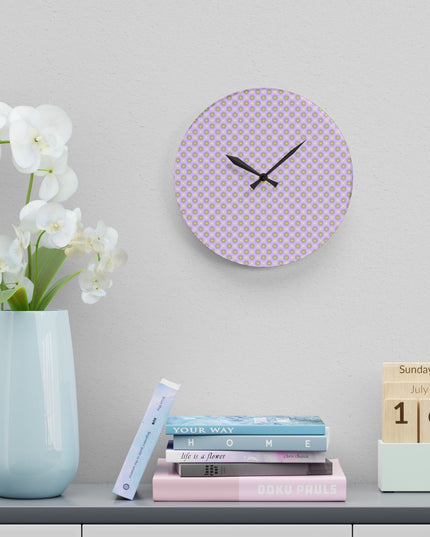 Magenta Star-crossed Bodies Acrylic Wall Clock, Round or Square, 10.75" x 10.75"