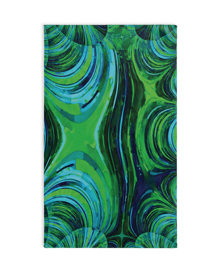 Uzi Spiral Blue Green Hand Towel, 16" x 28"