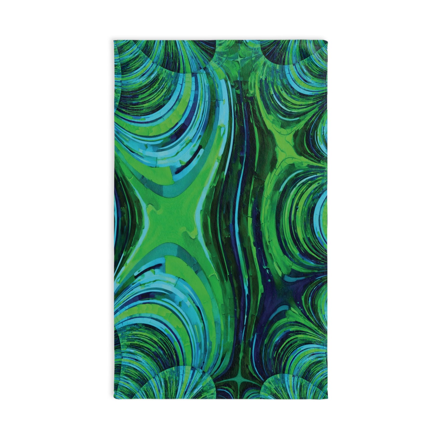 Uzi Spiral Blue Green Hand Towel, 16" x 28"