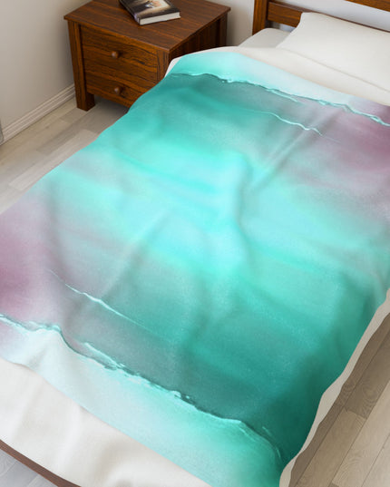 Green Sea Lavender Fog Velveteen Plush Blanket, 50" x 60"