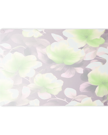 Lime Lavender Floral Bunch Glass Cutting Board, 8" x 11"