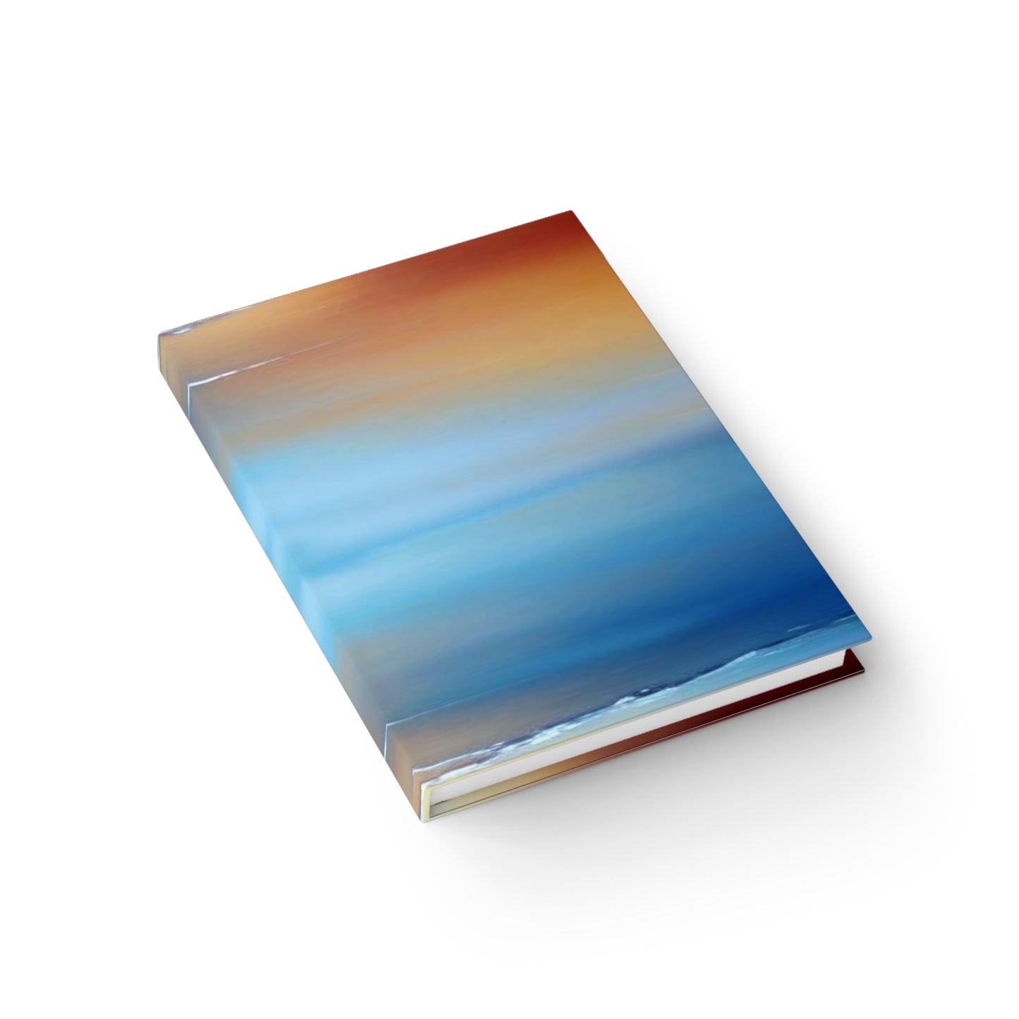 Blue Sea Red Orange Fog 5" x 7" Journal - 128 Ruled Line pages