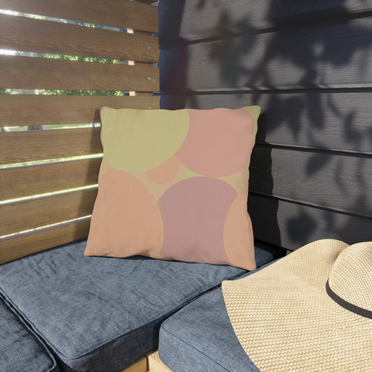 Pastel Hot Peach Patches 16" x 16" Outdoor Pillow