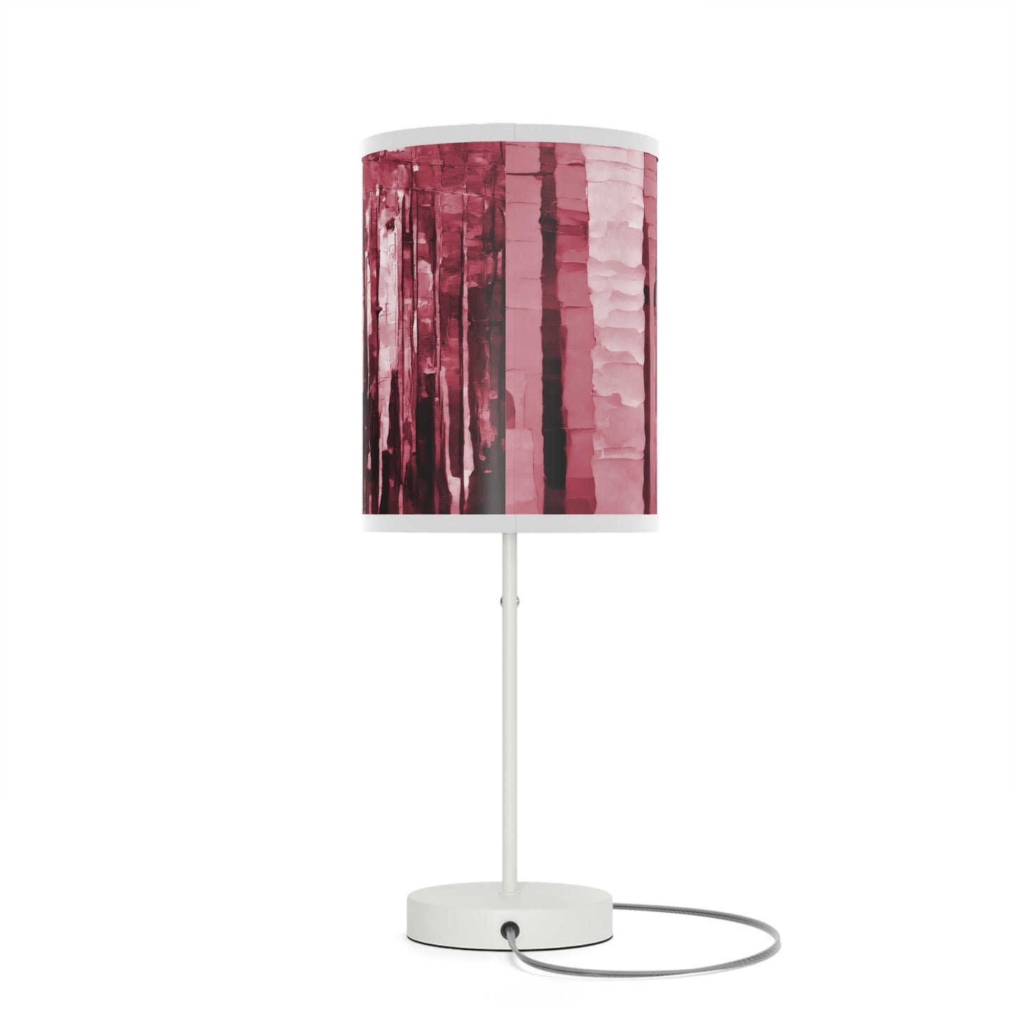 Striped Ruby Table Lamp on a White or Silver Stand, US|CA plug