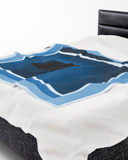 Blue Shadow Velveteen Plush Blanket, 50" x 60"