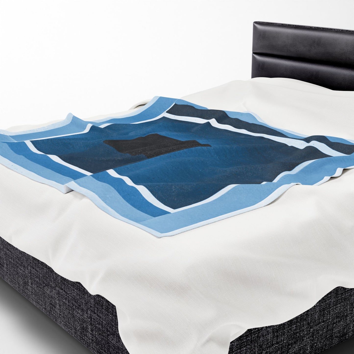 Blue Shadow Velveteen Plush Blanket, 50" x 60"