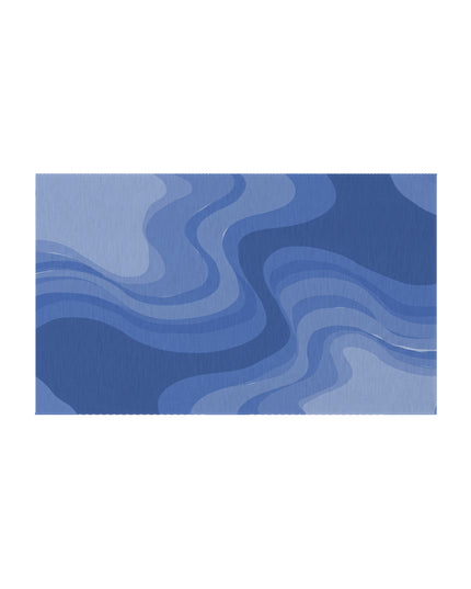 Deep Blue Wavey 36" x 60" Outdoor Rug