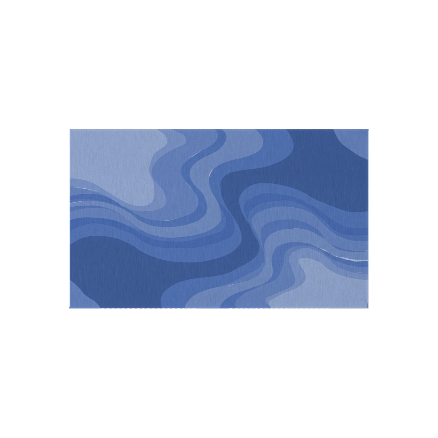 Deep Blue Wavey 36" x 60" Outdoor Rug