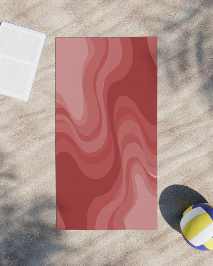 Power Red Wavey Beach Towel, 24" x 44"