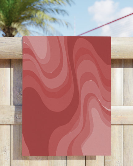 Power Red Wavey Beach Towel, 24" x 44"