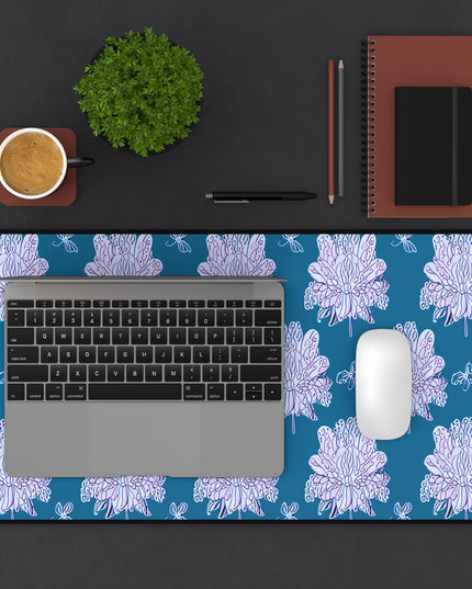 Lavender Floral Butterflies 12" x 22" Desk Mat