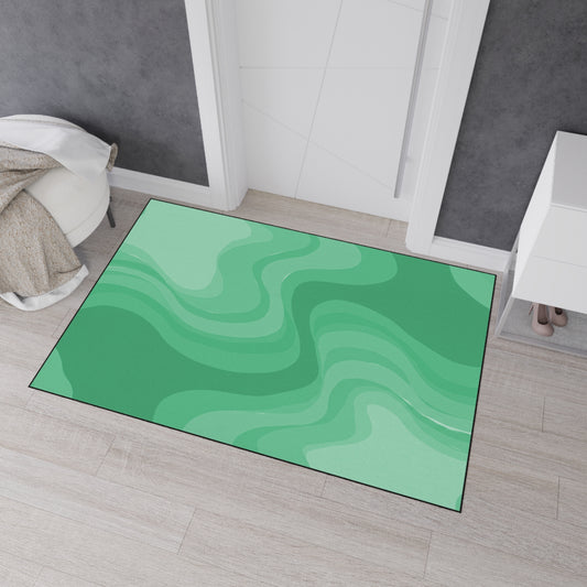 Mint Green Wavey 48" x 72" Heavy Duty Floor Mat