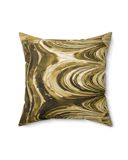 Uzi Spiral Light Brown Faux Suede Square Pillow,  16" x 16"