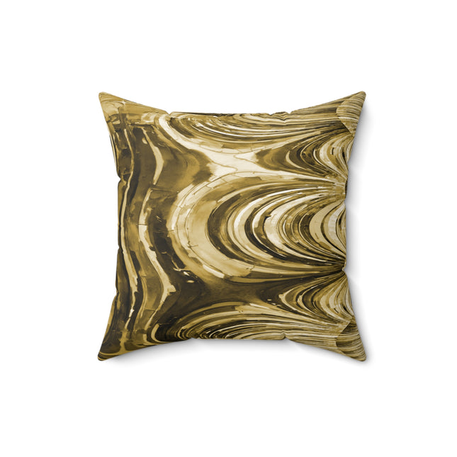 Uzi Spiral Light Brown Faux Suede Square Pillow,  16" x 16"