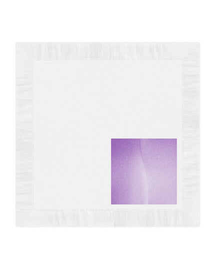 Soft Lavender Fade White Coined Napkins, 6.5" x 6.5"