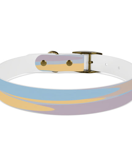 Pastel Baby Blue and Peach Patches Large Dog Collar