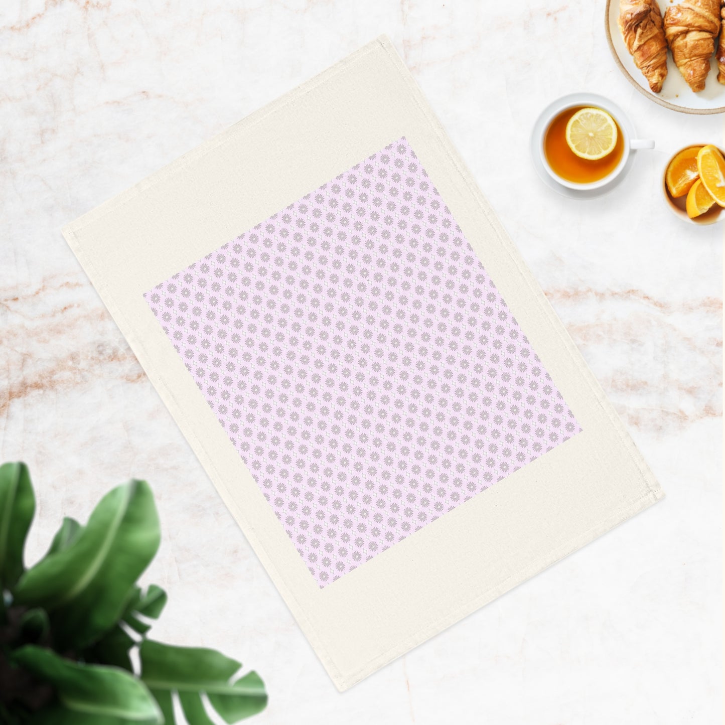Pink Mornings Star-crossed Bodies Cotton Tea Towel 19.6" x 27.5"