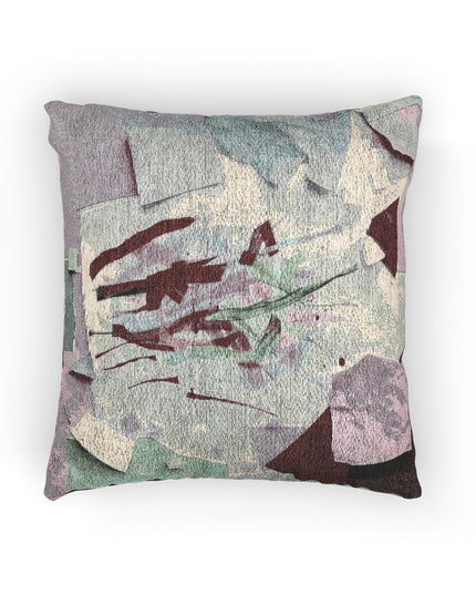 Deep Red Lavender Paper Paint Woven Pillow, 17" x 18"