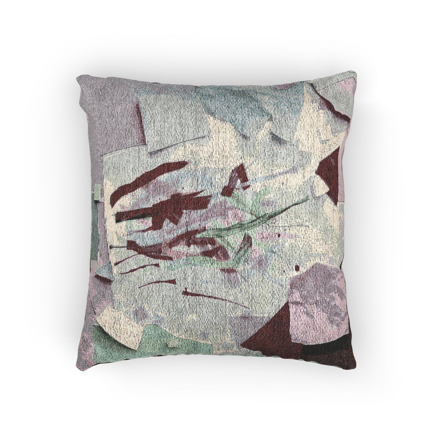 Deep Red Lavender Paper Paint Woven Pillow, 17" x 18"