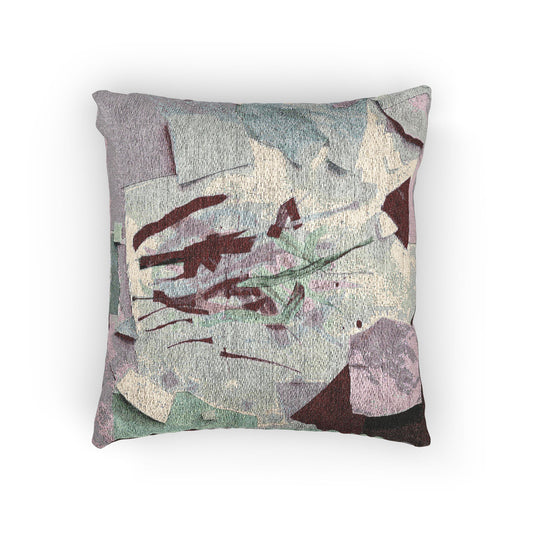 Deep Red Lavender Paper Paint Woven Pillow, 17" x 18"