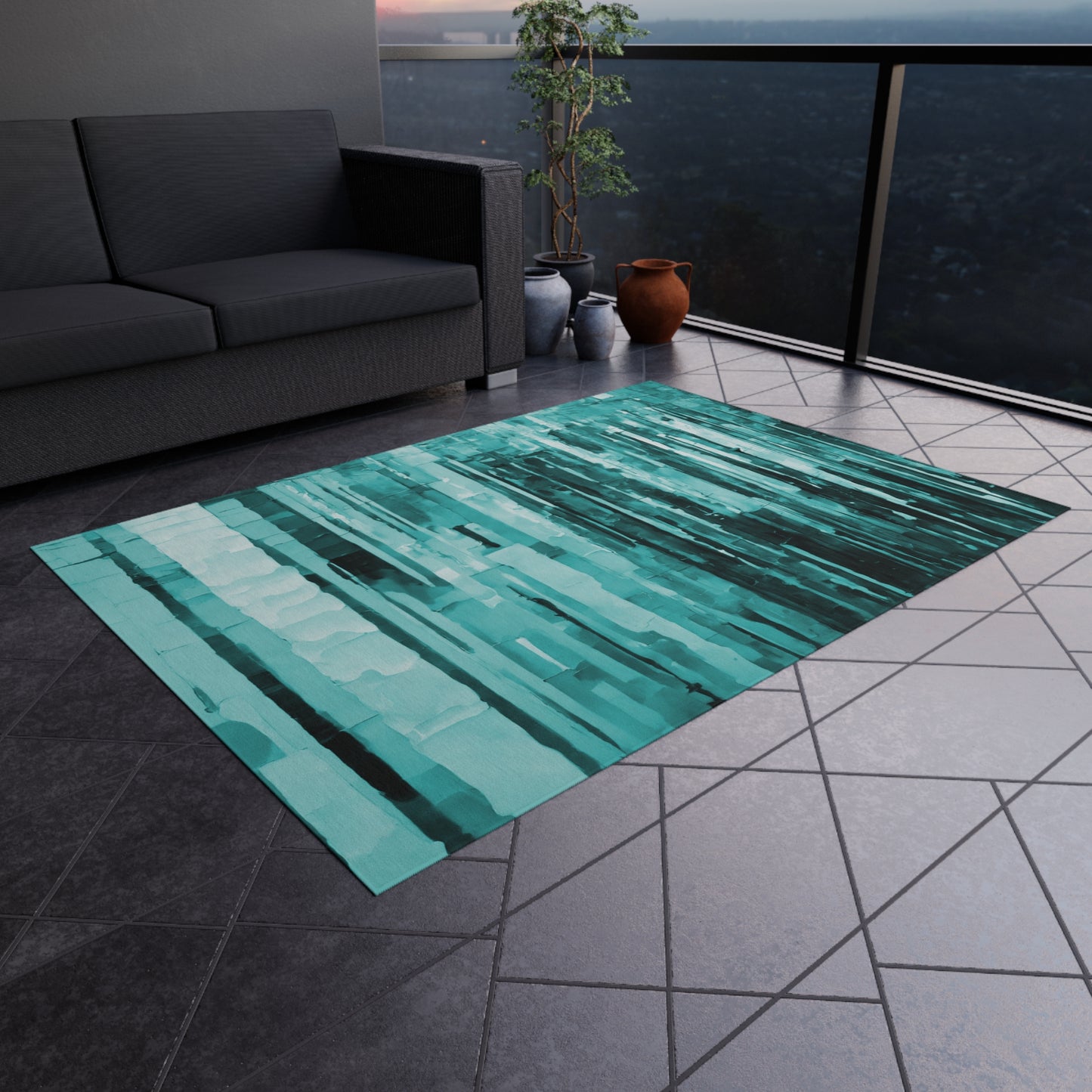 Striped Tif Outdoor Rug, 60" x 84"