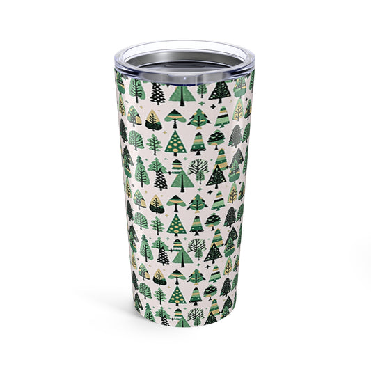 Mini Vintage Green Trees Tumbler 20oz