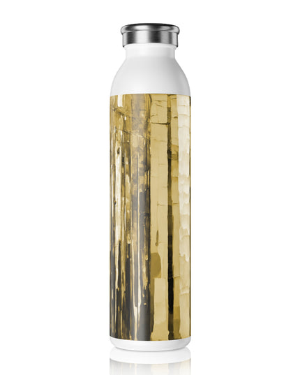Striped Light Brown Slim Water Bottle, 20 oz White