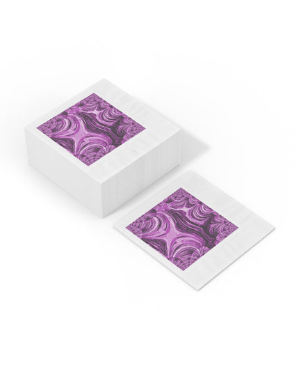 Uzi Spiral Powder Lavender White Coined Napkins, 6.5" x 6.5"