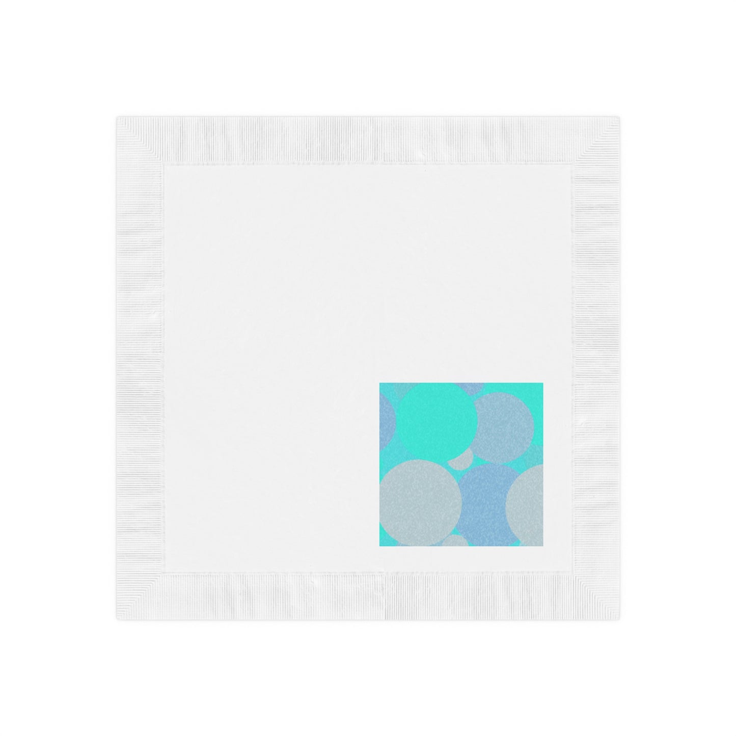 Pastel Tan and Tif Patches White Coined Napkins, 4.8" x 4.8"