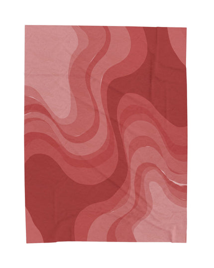 Power Red Wavey Velveteen Plush Blanket, 60" x 80"