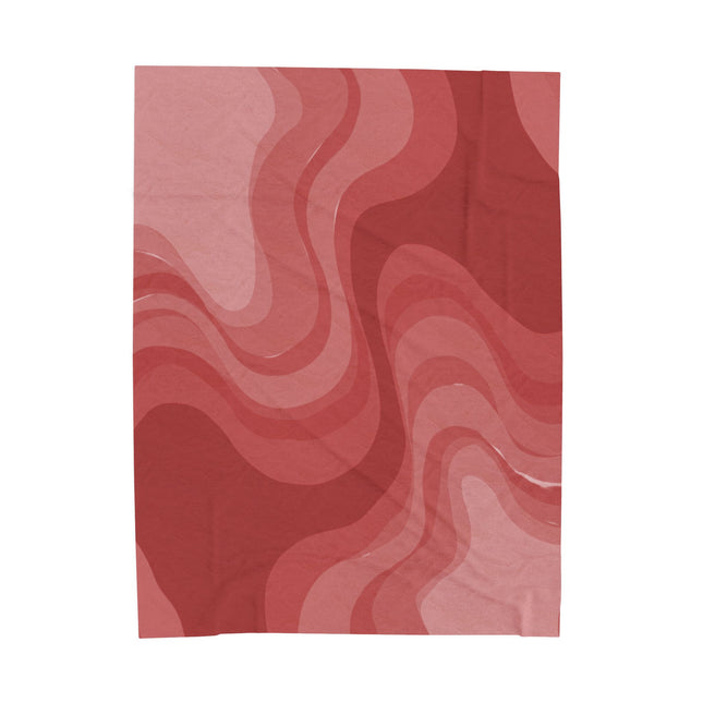 Power Red Wavey Velveteen Plush Blanket, 60" x 80"