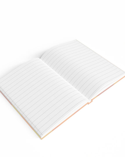 Pastel Hot Peach Patches 5" x 7" Journal - 128 Ruled Line pages