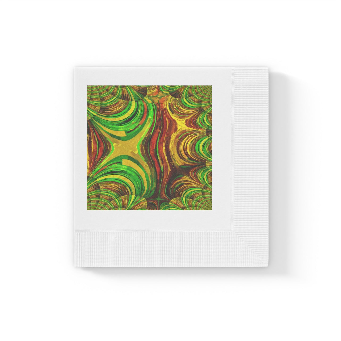 Uzi Spiral Beta White Coined Napkins, 4.8" x 4.8"