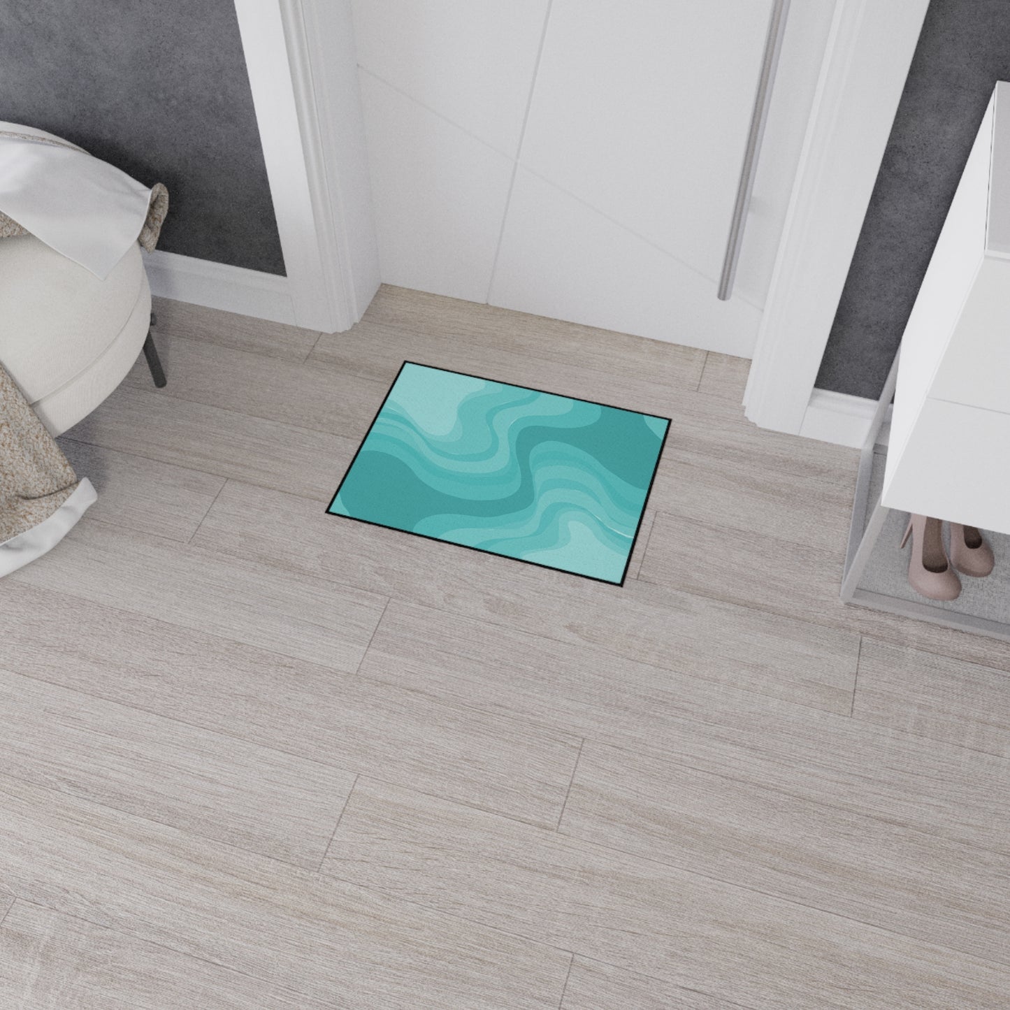 Tif Green Wavey 18" x 24" Heavy Duty Floor Mat