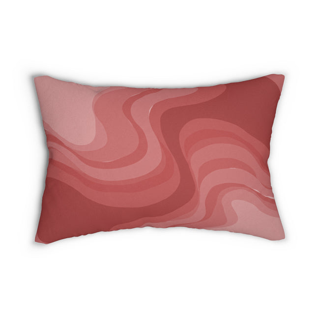Power Red Wavey Spun Polyester Lumbar Pillow, 20" x 14"
