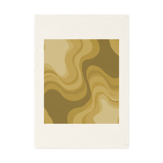 Brown Wavey 19.6" x 27.5" Cotton Tea Towel