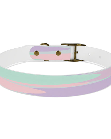 Pastel Peach and Soft Green Patches Large Dog Collar