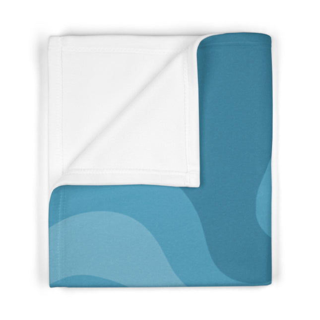 Sky Blue Wavey Soft Fleece Baby Blanket, 30" x 40"
