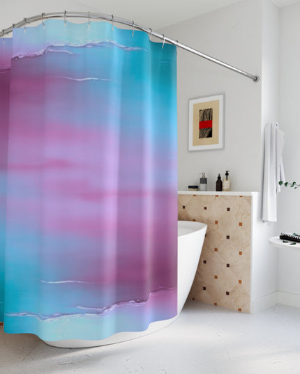 Wine Sea Blue Fog Shower Curtains, 71" x 74"