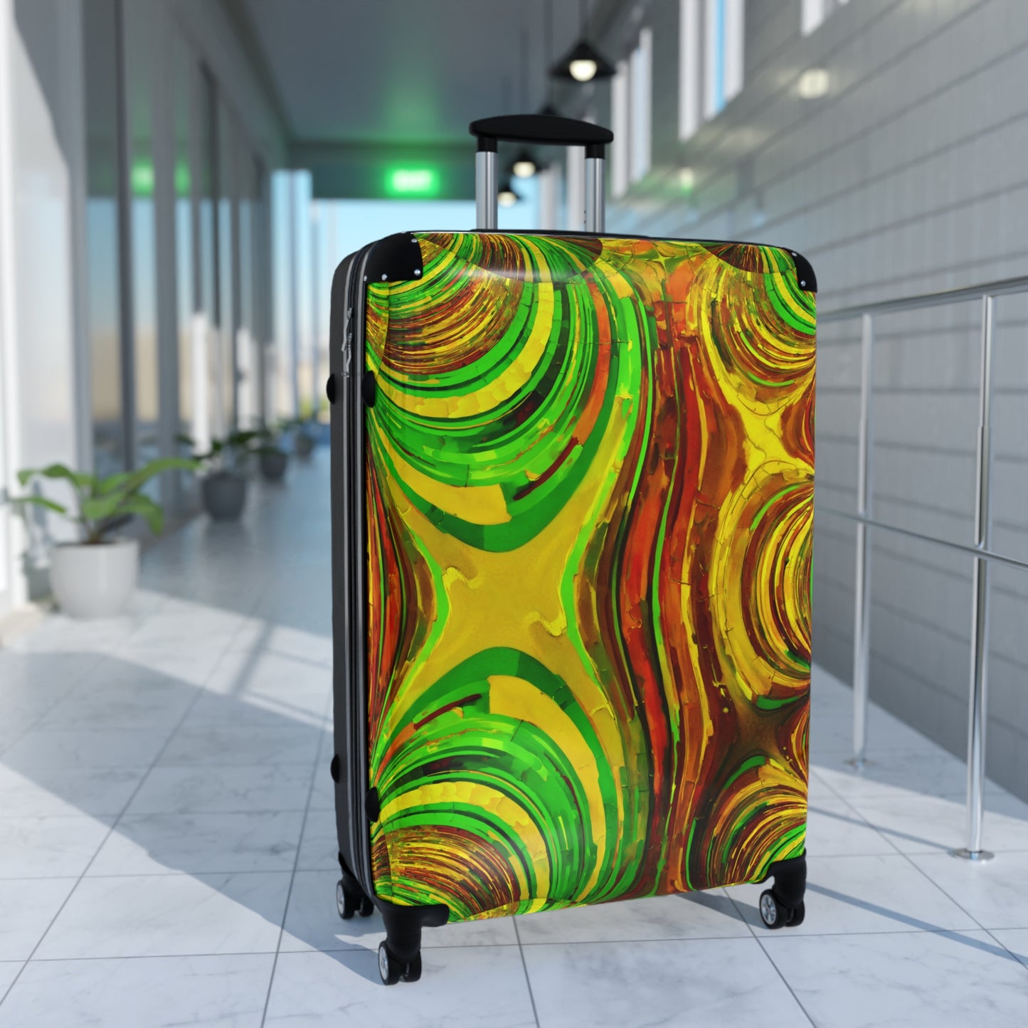 Uzi Spiral Beta Large Suitcase with built in lock, 4 double-wheels, telescopic handle, and ABS back hard-shell