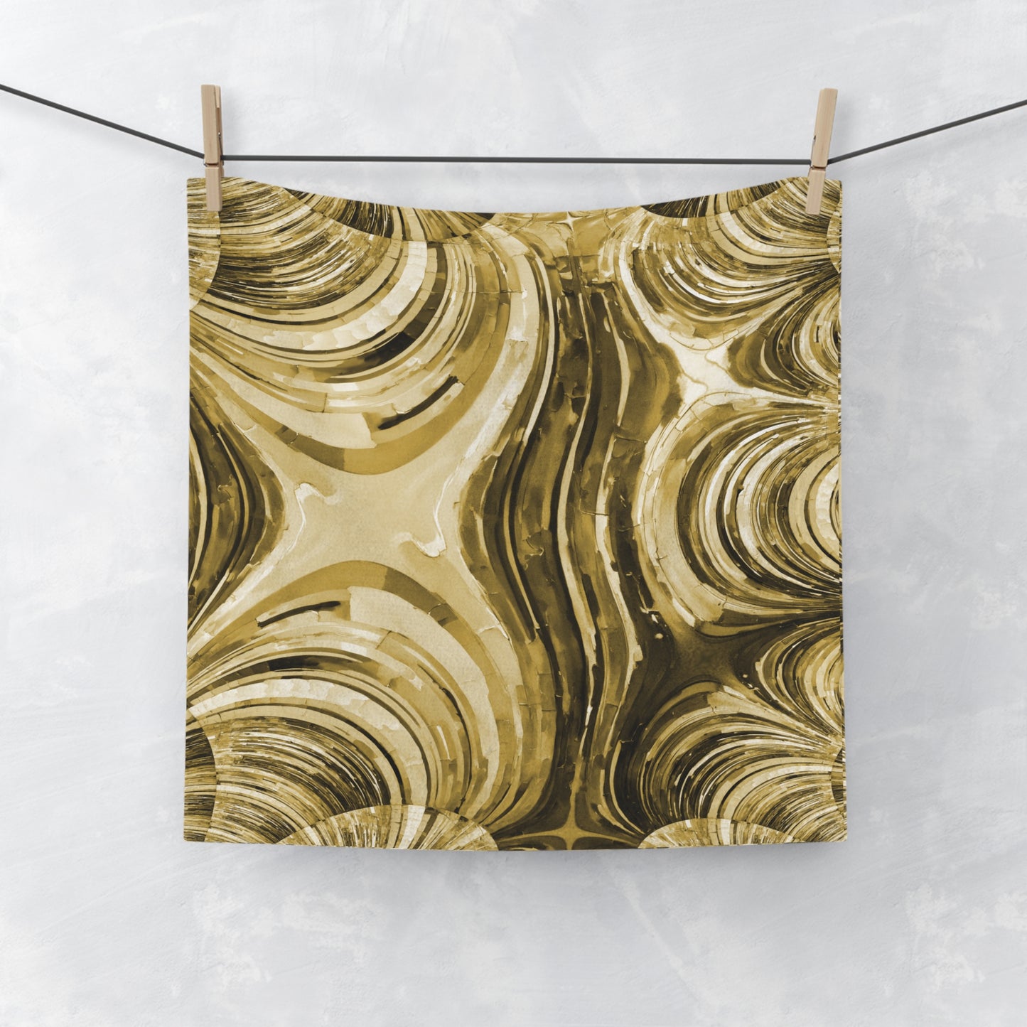 Uzi Spiral Light Brown Face Towel, 13" x 13"